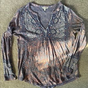 Lucky Brand purple long sleeve shirt, size small